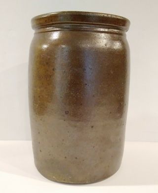 Antique Brown Stoneware Butter Churn Crock 1 10 