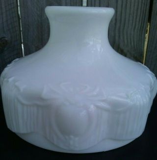 Vintage Milk Glass Lamp Shade 10 " Fitter Black Widow Spider Design Antique Rare