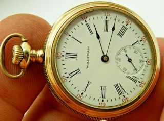 Antique 1910 17 Jewel Lady Waltham 20 Year Gold Filled 0 Size Small Pocket Watch