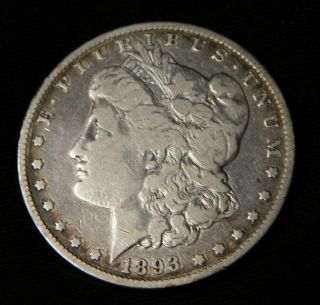 Key Date 1893 O Morgan Silver Dollar - Vg / Fine