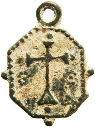 1600s St Barbara Religious Medal Antique 17th Century Pendant Found