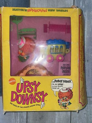 Mattel 1969 Upsy Downsy Pudgy Fudgy Playset W/board