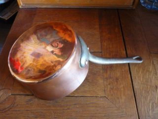 Antique French Copper Pan / Wrought Iron Handle/ Saucepan