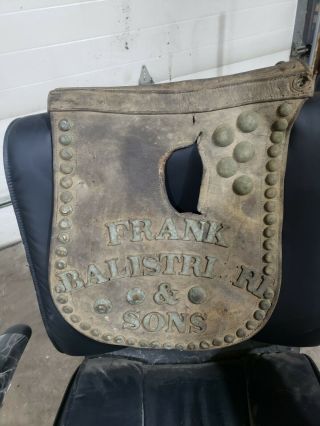 Vintage Antique American Leather Draft Horse Hames Covers Frank Balistrieri