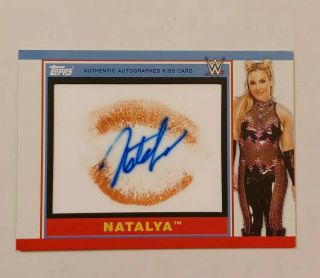 2018 Topps Heritage Wwe Natalya Kiss Card Autograph 08/25 See Photos