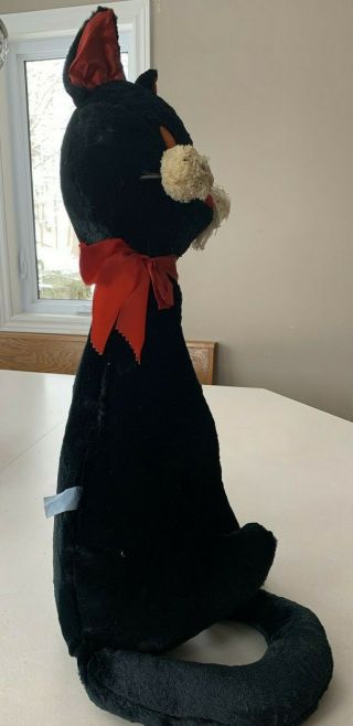 Vtg Allied toys - Stuffed Black Cat - 1950’s - Carnival prize LARGE 32 