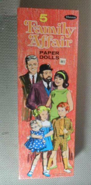 5 Family Affair Paper Dolls 1968 Whitman 4767 Uncut With Stands