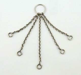 Antique Sterling Silver Chatelaine Chain Finger Ring Chain Circa 1915