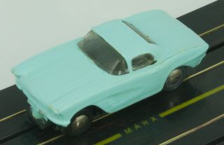 Marx Ho Scale 1958 - 1962 Chevrolet Corvette Slot Car Vtg Pre - 1965 Light Blue