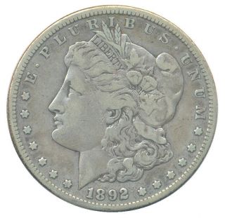 1892 Cc Carson City Morgan Silver Dollar Choice Very Fine Vf,