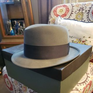 Vintage Royal Stetson Fedora Hat.  Grey Felt.  7 1/4 "