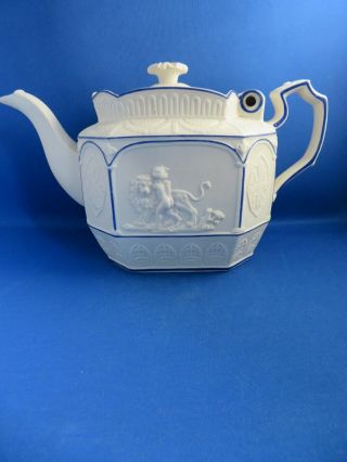 Antique Early 19thc Mist Feldspathic Stoneware Teapot - Chetham & Woolley C1810