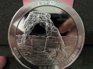 2014 Atb 5 Oz.  999 Silver Arches National Park In Capsule (scratch) 3