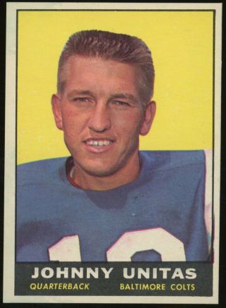 1961 Topps Football 1 Johnny Unitas Baltimore Colts Hof