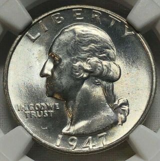 1947 S Ngc Ms67 Washington Silver Quarter 25c Lustrous & Exceptional Grade