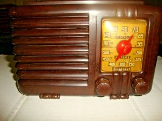 Vintage Old Antique Midget Bakelite Table Radio By Sentinel;1940 