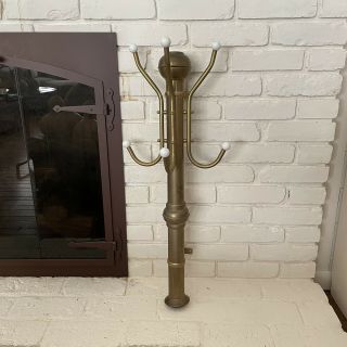 Antique Vintage Brass Wall Mounted Coat Rack