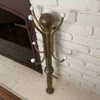 Antique Vintage Brass Wall Mounted Coat Rack 3