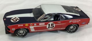 Hornby Ford Mustang Club 15 Parnelli Jones Blue,  Red& White 1/32 Scale Slot Car
