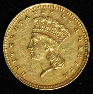 1884 $1 Type Iii Indian Princess Gold Dollar - Ex Jewelry Solder - Us