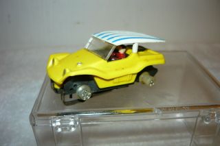 Vintage Aurora Thunder Jet Ho Slot Car Dune Buggy Yellow Blue White