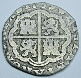1739 Shaved Spanish Silver 1 Reales Antique 1700 