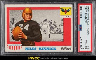 1955 Topps All - American Niles Kinnick Rookie Rc 6 Psa 4 Vgex