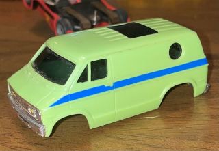 Htf Lime Green Afx 4 Gear Dodge Van Very Rare H - O Slot Cars Like Tyco Body Only