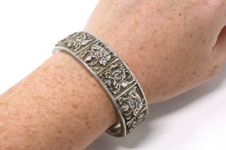 Lovely Heavy Antique Victorian C1884 Sterling Silver 925 Ladies Bangle 28g 385