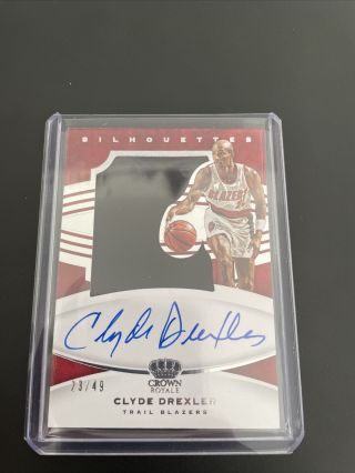 Clyde Drexler Patch Auto 2020 - 2021 Crown Royal Silhouettes Sl - Cdx 23/49