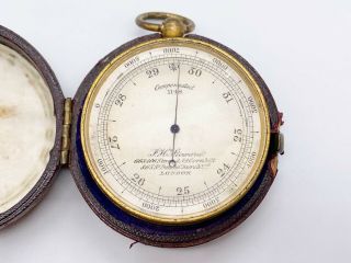 Antique Early J H Steward London - Ww1 Military Cased Pocket Barometer