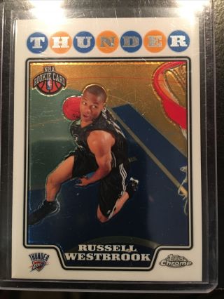 2008 - 09 Topps Chrome Basketball 184 Russell Westbrook Rookie Rc Ready To Grade