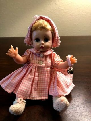 Vintage 8 " Little Genius Madame Alexander Doll With Outfit And Rattle
