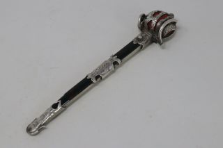 Rare Large Antique Victorian Scottish Solid Silver Agate Royal Sword Brooch 293