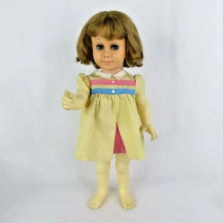 Vintage Chatty Cathy Doll Dress Blonde Blue Eyes Hard Head White Limbs