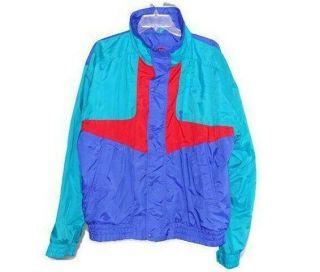 Vintage Color Block Jacket Windbreaker Mens Size Xl Sports Afield 80s Retro