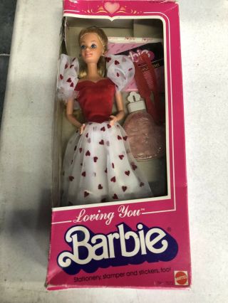 Vintage 1983 Loving You Barbie Doll Nrfb 7072 Mattel Stationary Pencil Stamp