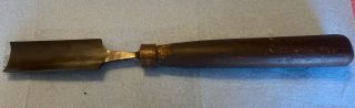 Vintage Antique Long Handle Wood Gouge Chisel 1 - 3/4” Woodworking Tool