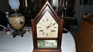 Haven Antique Steeple Clock Wood Circa 1870 Wind Up