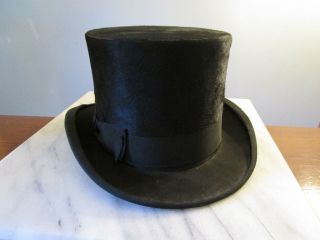 Antique Silk Top Hat A.  Bishop Co Chicago Il