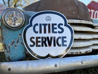 Antique Vintage Old Style Cities Service Gas Oil Sign