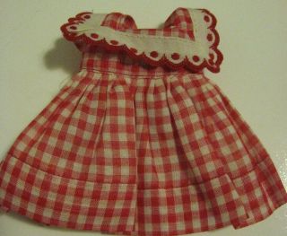 Vintage Nasb Muffie Doll Margie Red Checked Dress Hard To Find
