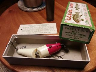 Vintage Fishing Lure Creek Chub Baby Jointed Pikie 2702 Box & Card