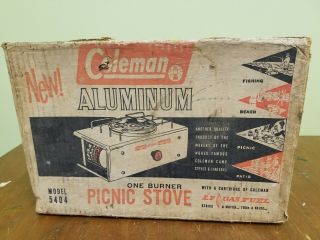 Vintage Coleman Aluminum Picnic Stove One Burner Model 5404