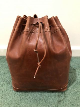 Ralph Lauren Vintage Brown Leather Duffle Sac Crossbody Handbag Shoulder Bag