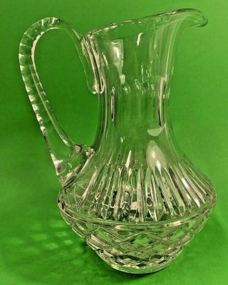 Vintage Waterford Crystal Water Pitcher Heavy Crystal Cut Glass 8.  25 "