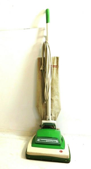 Vintage Hoover Green Upright Vacuum Cleaner Model U4127 Runs Smooth / Needs Belt