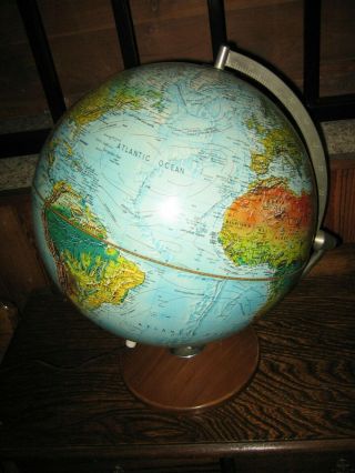 VINTAGE 1976 DENMARK SCAN - GLOBE A/S LIGHTED WORLD CARTOGRAPHY K.  F.  HARIG PERFECT 2