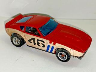 Aurora AFX Datsun 240Z Slot Car.  Red & White With 46. 3