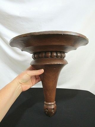Antique 13 " H X 12 " W Brown Carved Solid Wood Display Wall Hanging Sconce Shelf